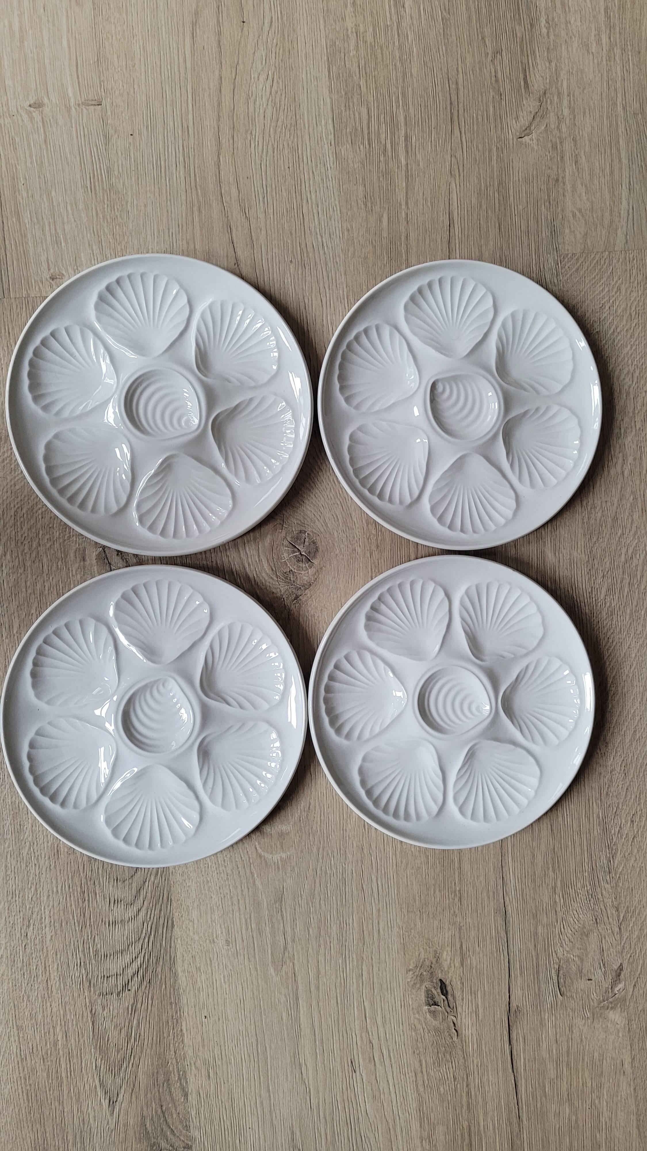 La Redoute x Selency set of 4 white oyster plates