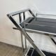 Vintage "Z-Line" Chrome and Smoked Glass Side Table 2000s