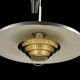 Anonymous suspended lamp with metal black and brass counterweight, Sweden, 1950.