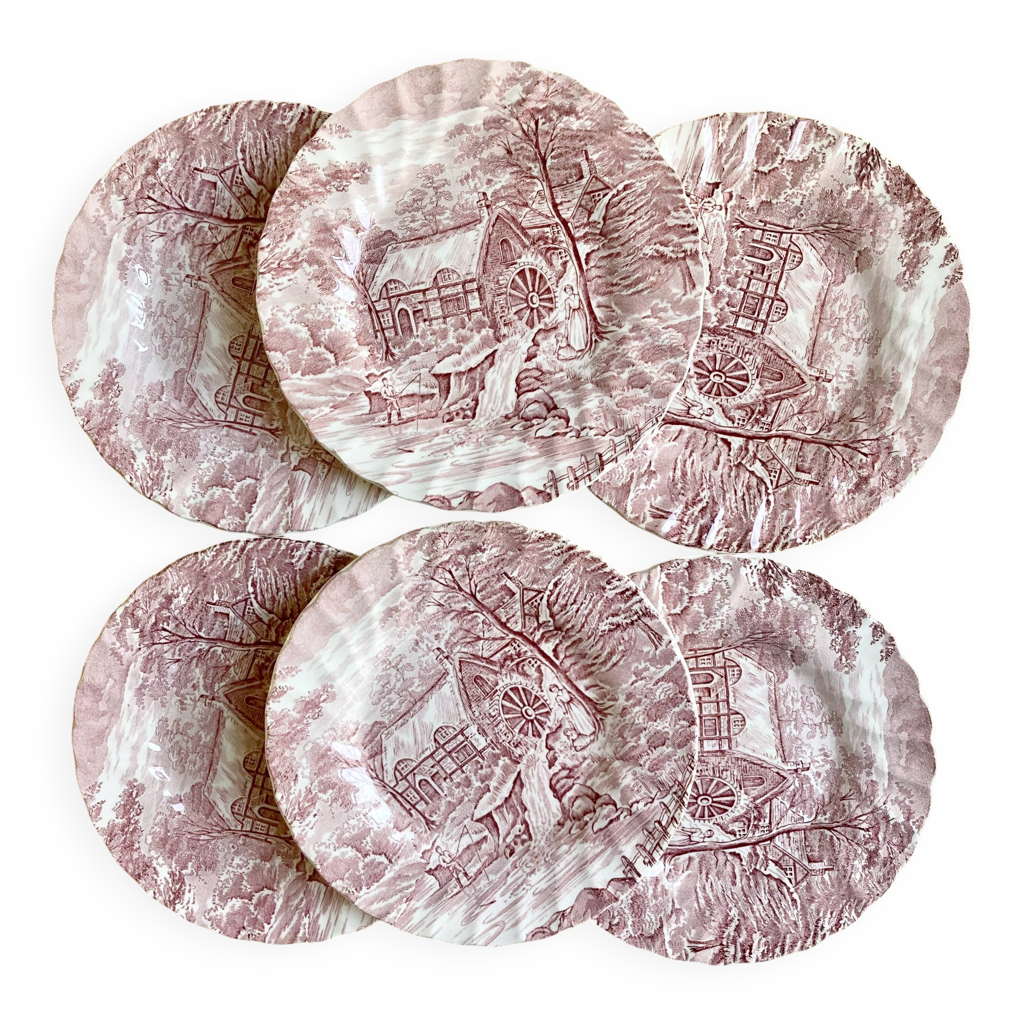 6 assiettes dessert vintage - Staffordshire A. Meakin