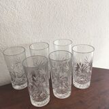 Six crystal glasses