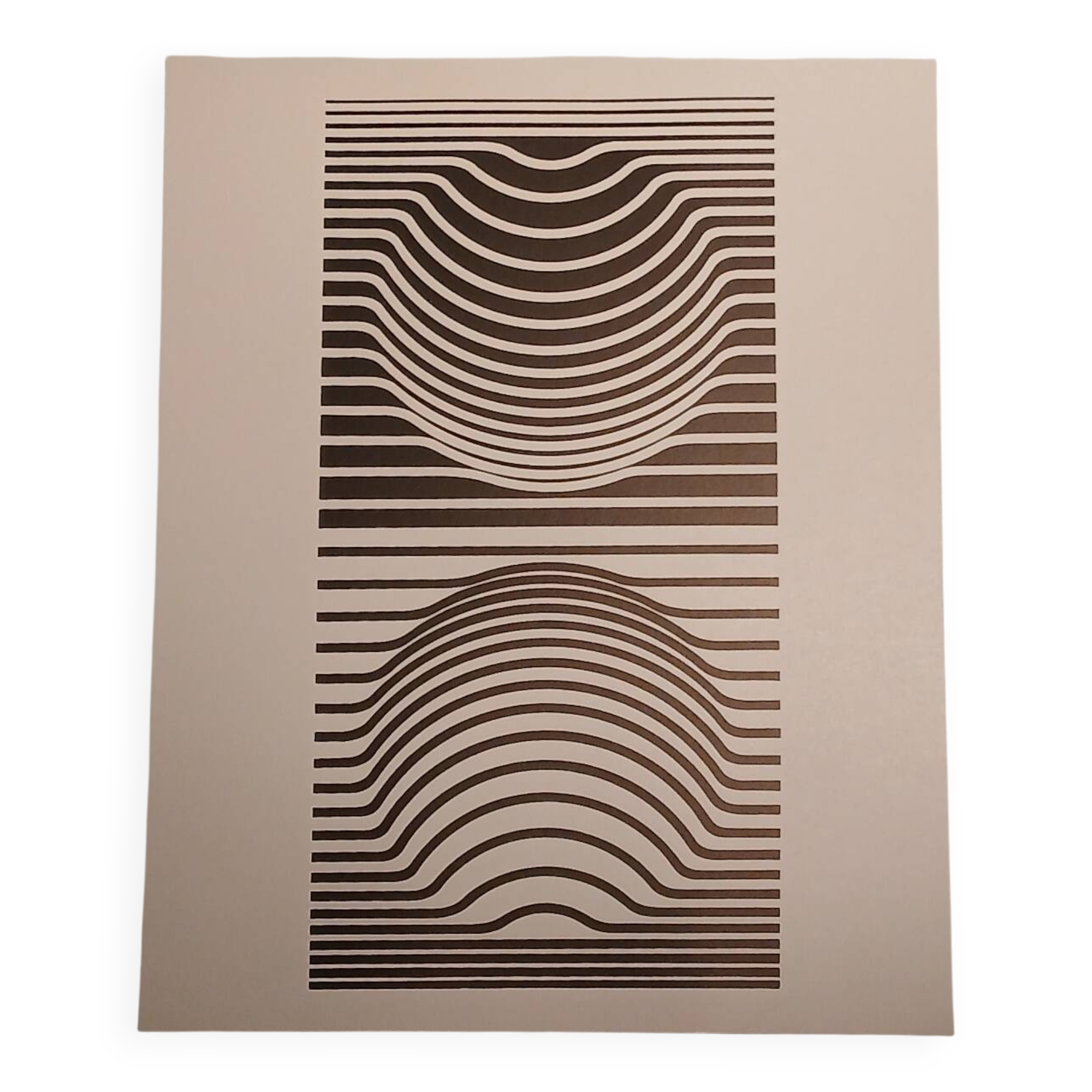 Screen print by Victor Vasarely - "Wave Series" - Waves & Movement