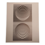 Screen print by Victor Vasarely - "Wave Series" - Waves & Movement