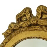 French Oval Facet Cut Mirror with Bow Classic 51cm