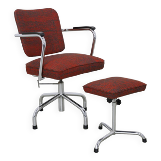 Office Chair + Ottoman in Chrome by Paul Schuitema for Fana, 1960s