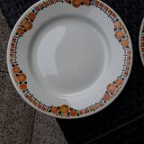 4 vintage flat plates, 22 cm, from St Amand Ceranor, Cotentin pattern