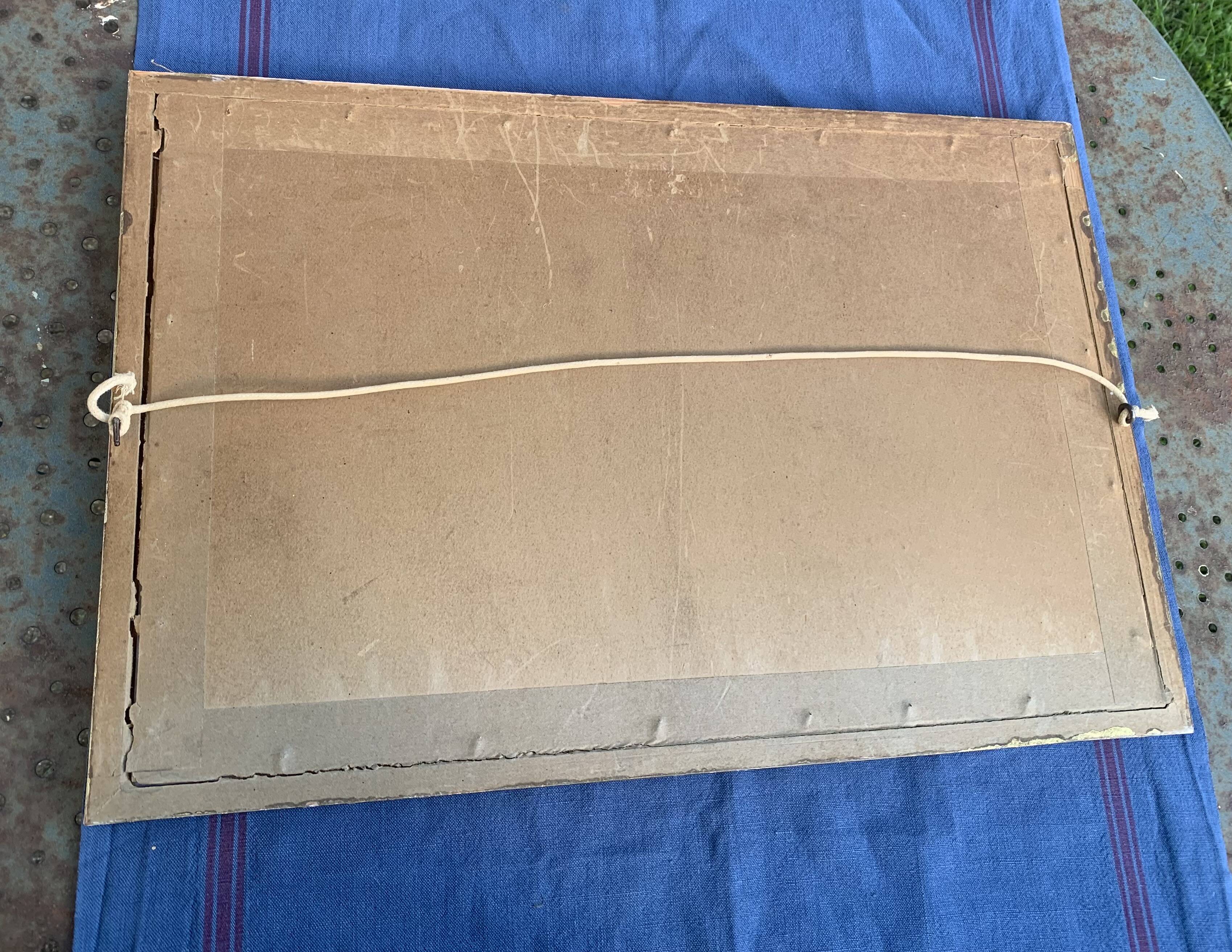 Marine painting, sailboat signed Dorvom, framed, vintage