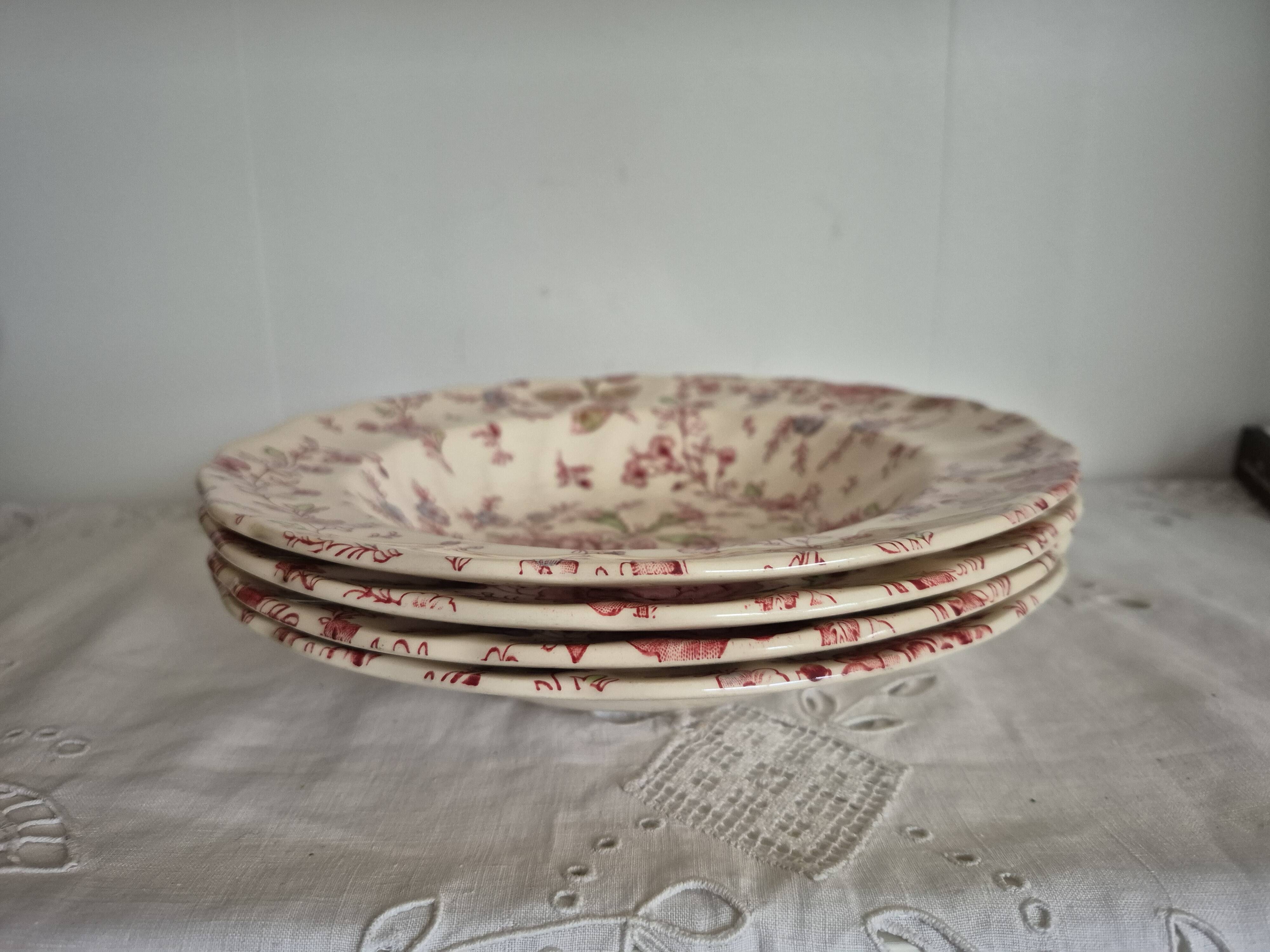 Deep plates (4) Johnson Brothers Rose chintz - Johnson Bros