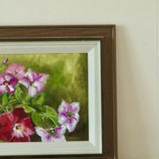 Huile sur toile encadrée « Fleurs », Suède milieu XXème