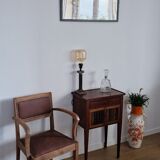 Directory style marquetry side table