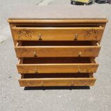 Old Art Deco chest of drawers 4 drawers and marble top