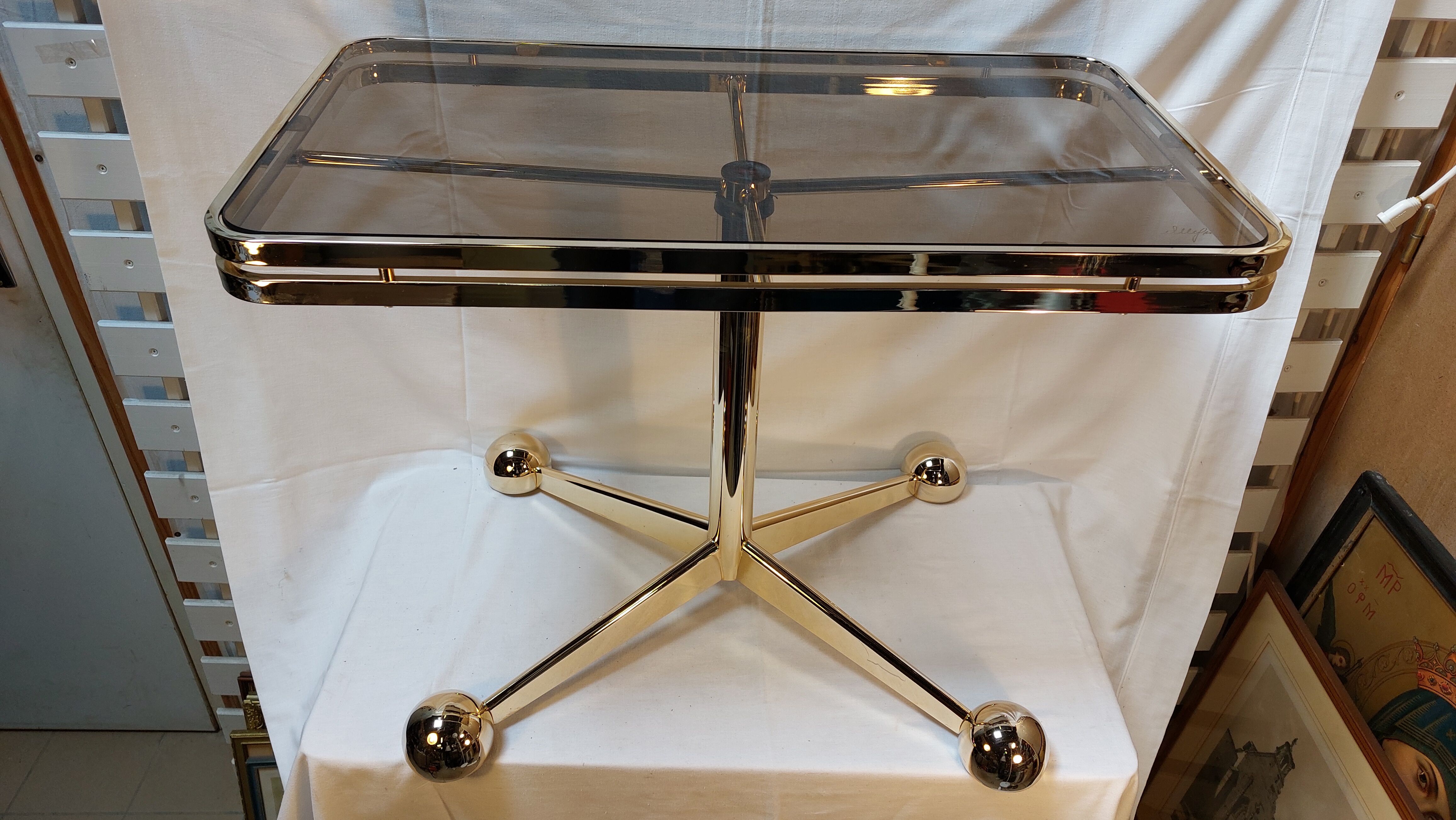 Italian vintage rolling side table - Arredamenti Allegri Parma