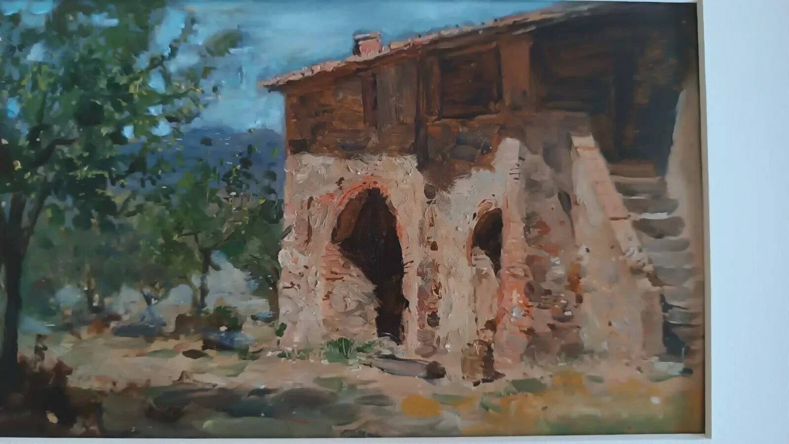 Oil painting on panel, Tuscan school, early 1900s