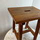 Scandinavian stool solid wood — Rectangular seat, square legs