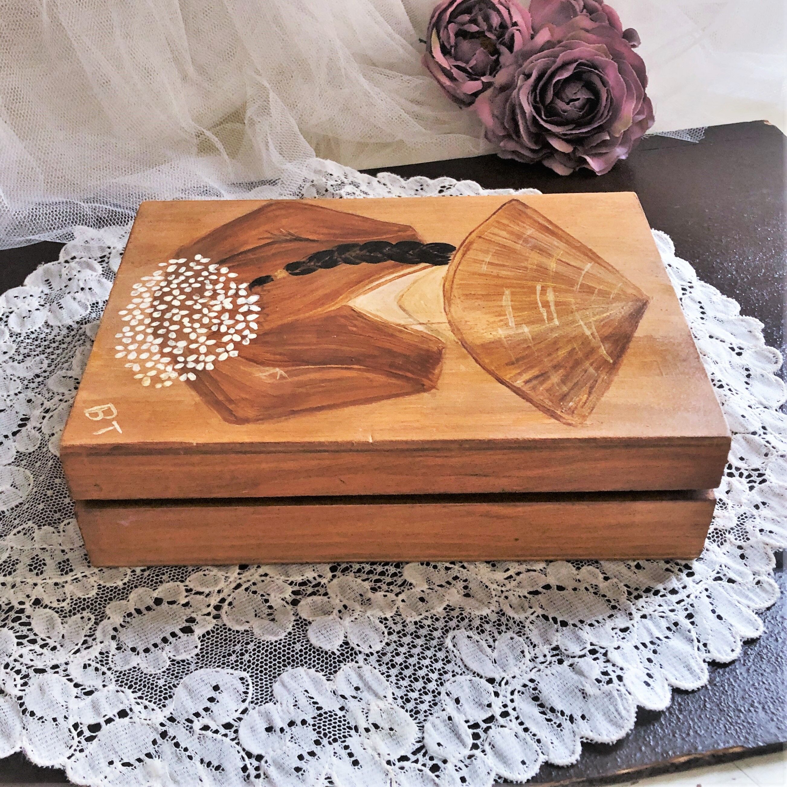 Wooden box for card games