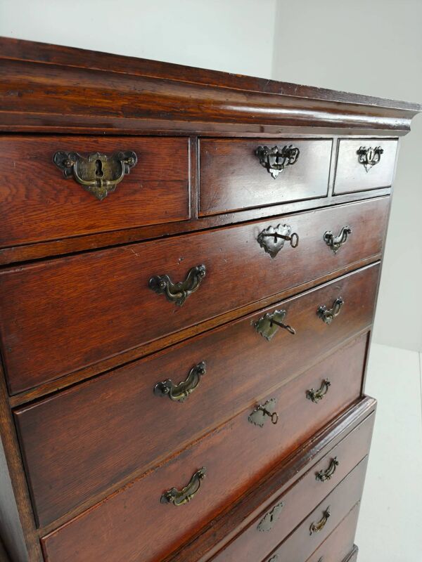 Commode haute de campagne George III / coffre sur coffre