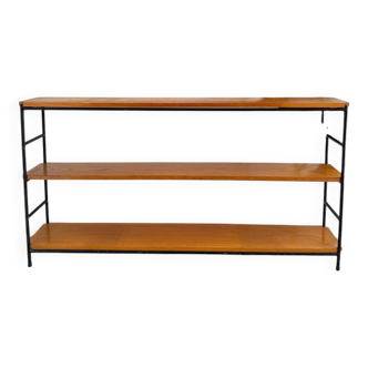 Étagère vintage bois et métal noir