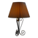 Vintage wrought iron table lamp in swirl shape with pleated shade