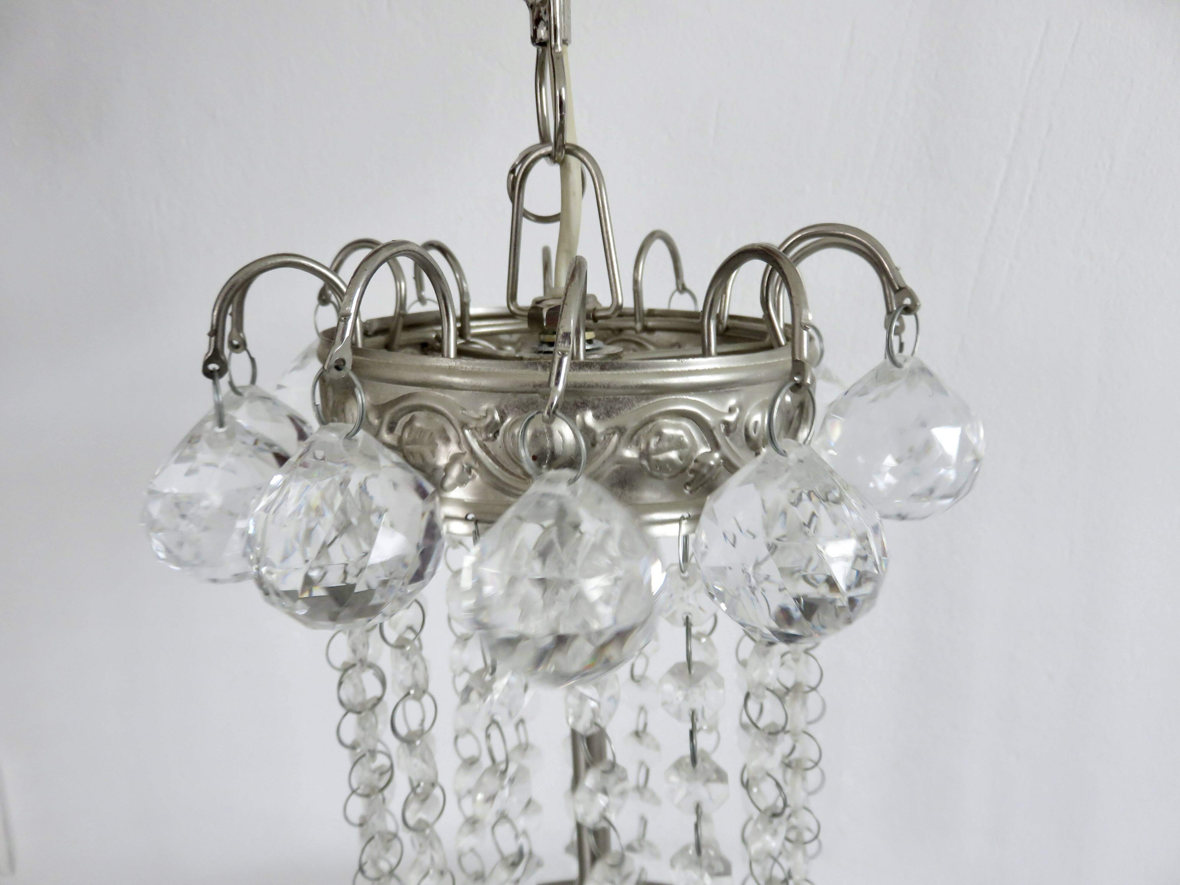 Lustre montgolfière panier à pampilles