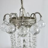 Lustre montgolfière panier à pampilles