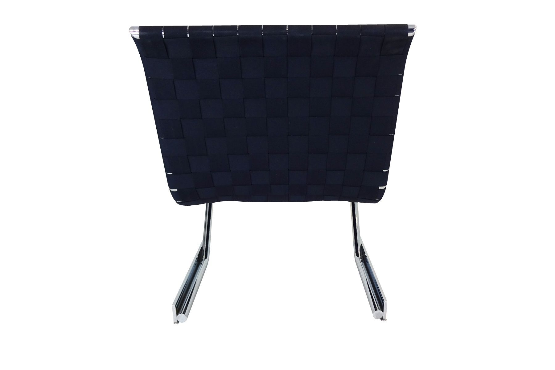 Scandinavian mid-century armchair in chrome and plaiting