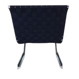 Scandinavian mid-century armchair in chrome and plaiting