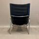 Paire de fauteuils relax inclinable cuir noir design 1960