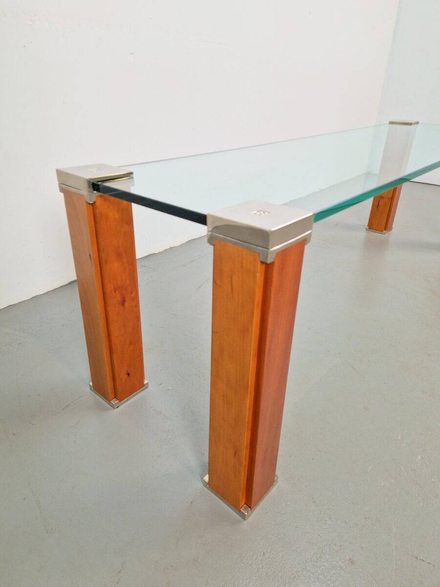 Pioneer T66 Cherry Wood & Glass Side Table from Peter Ghyczy, 1980s