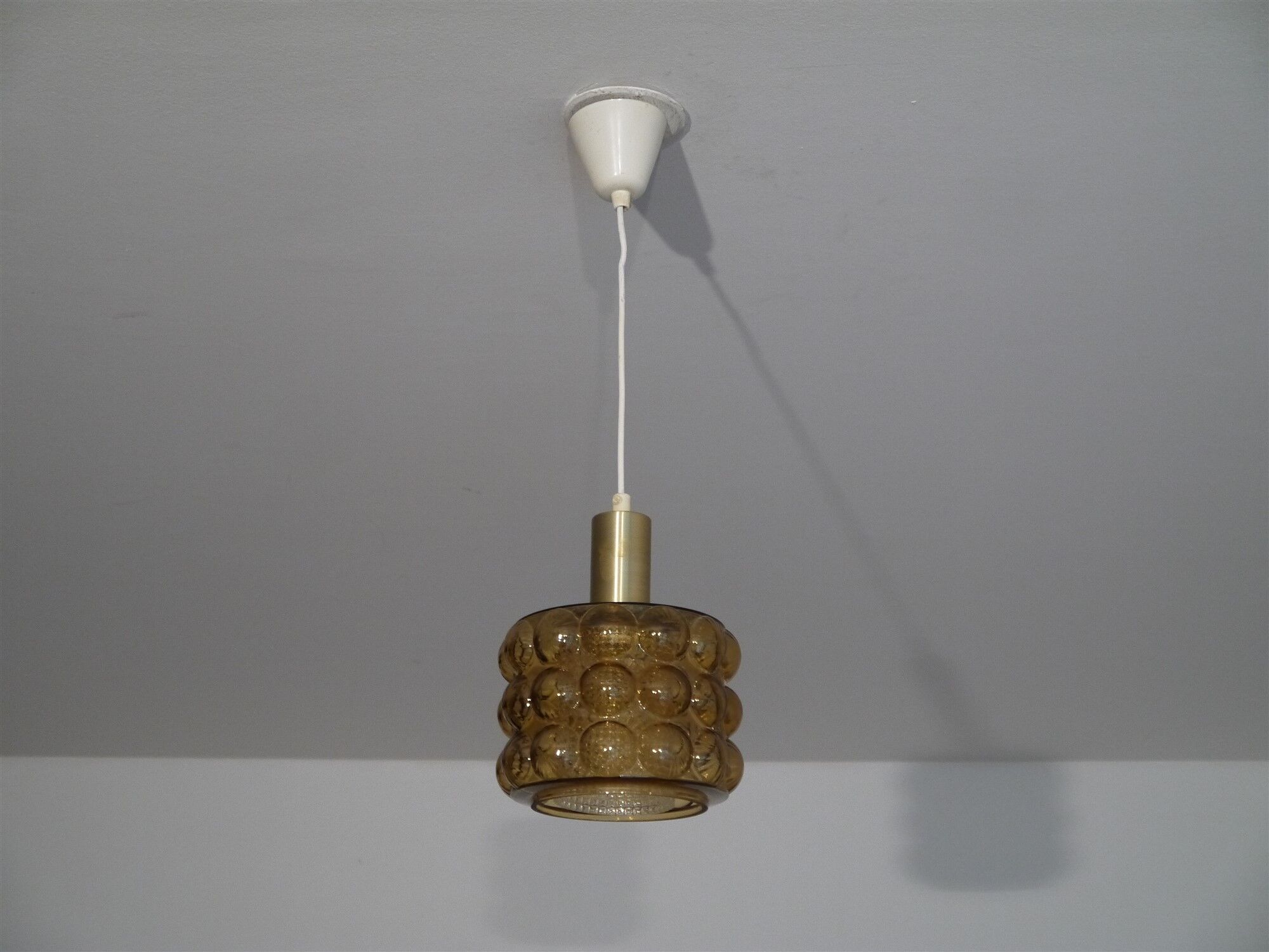 Vintage hanging lamp in 1960 shaded glass