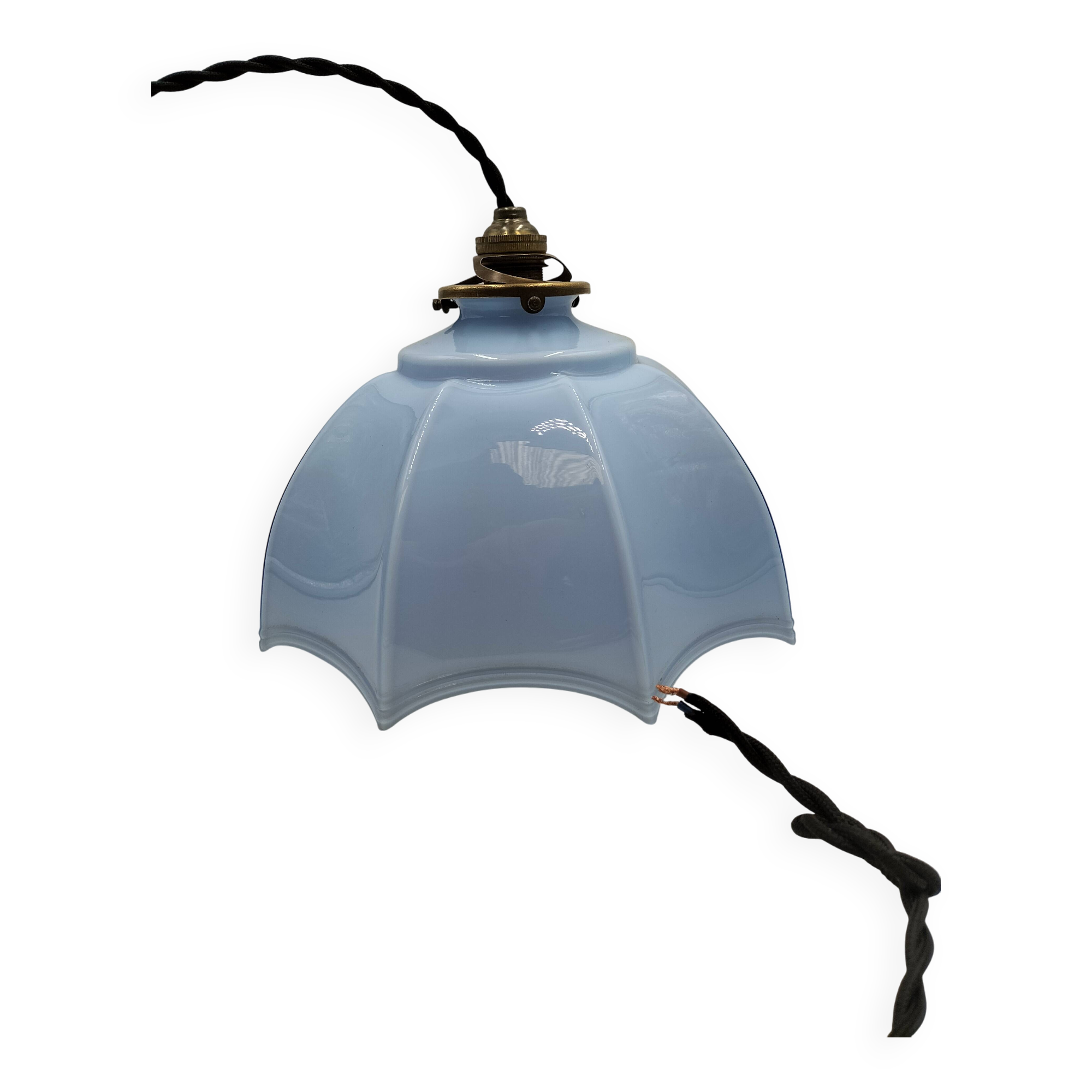 Blue opaline pendant light