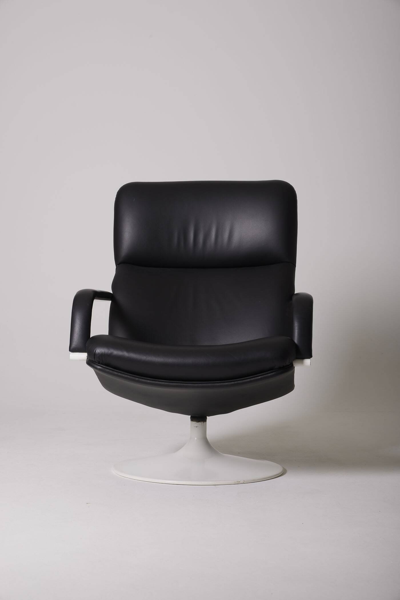 Geoffrey Harcourt black leather armchair