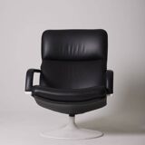 Geoffrey Harcourt black leather armchair