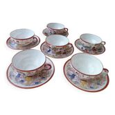 Set of 6 coffee cups made of porcelain from Japan Different decorations