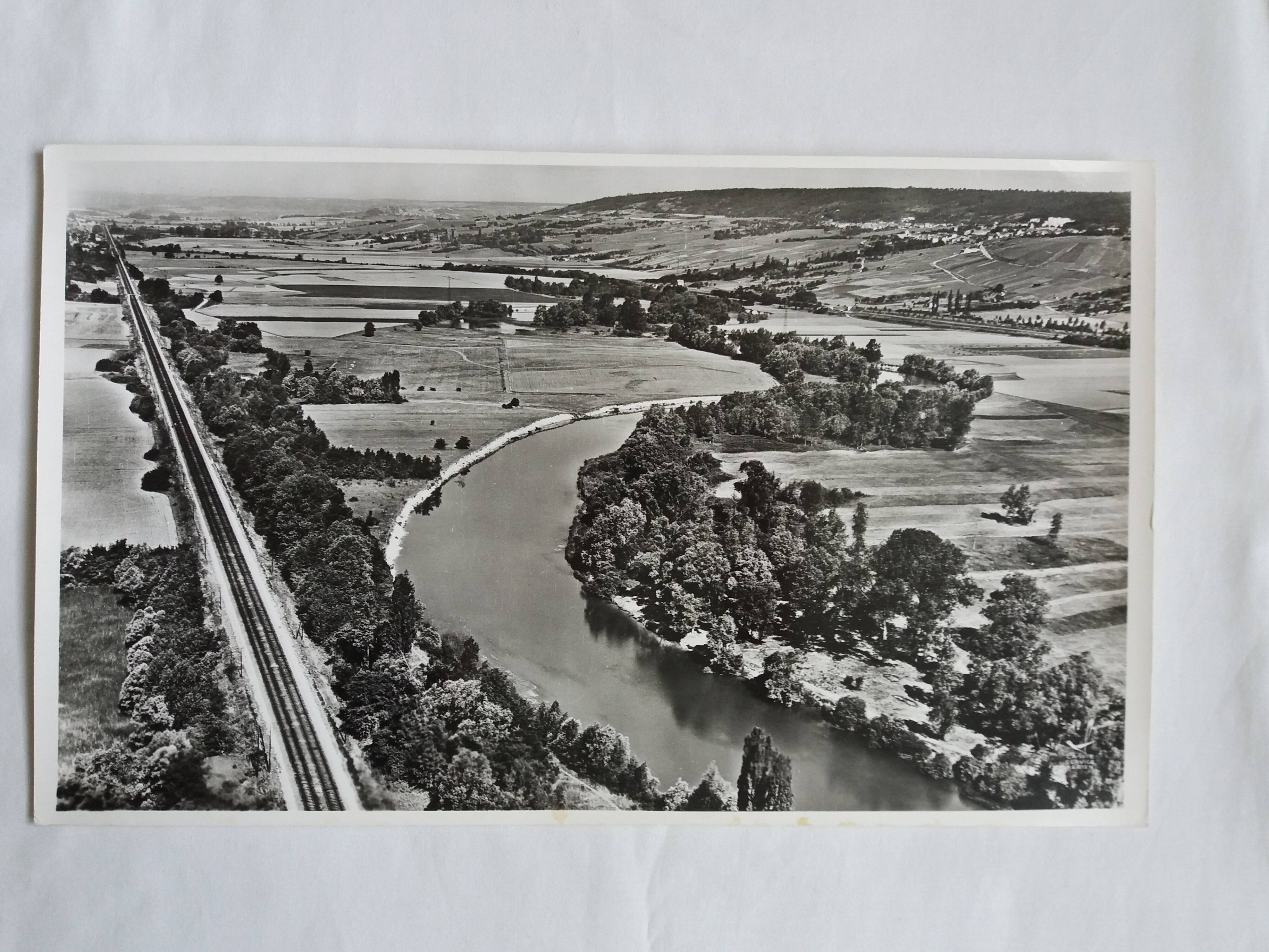Aerial photograph LaPie 1958 The Marne downstream of Epernay Damery
