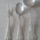 Silver metal service cutlery