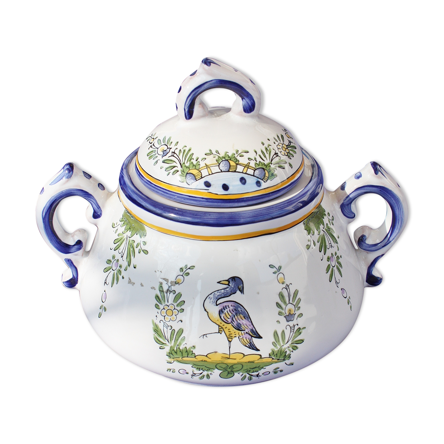 Sugar bowl in art earthenware of Angoulème