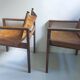Pair of Michel Arnoult safari armchairs, Brazil 1960, rosewood and leather