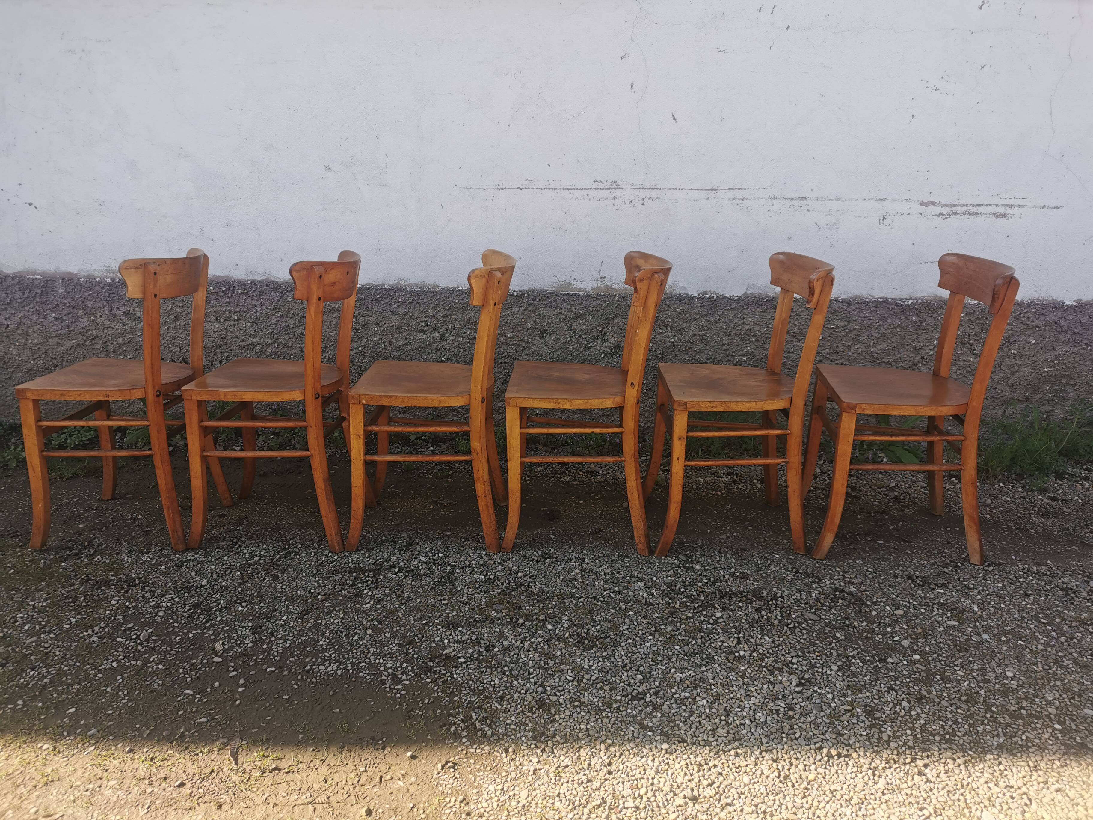 Wooden bistro chair 50s 60s