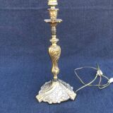 French Bronze Brass Table Lamp: Louis XV Style Vintage Lighting