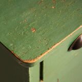 Ancien meuble de cuisine vert émeraude (vers 1920)