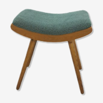 Tabouret repose-pieds vintage avec coussin bleu-vert