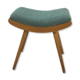 Vintage footrest stool with blue-green cushion