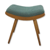 Vintage footrest stool with blue-green cushion
