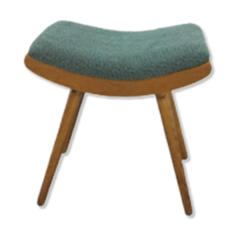 Tabouret repose-pieds vintage avec coussin bleu-vert
