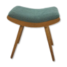 Vintage footrest stool with blue-green cushion