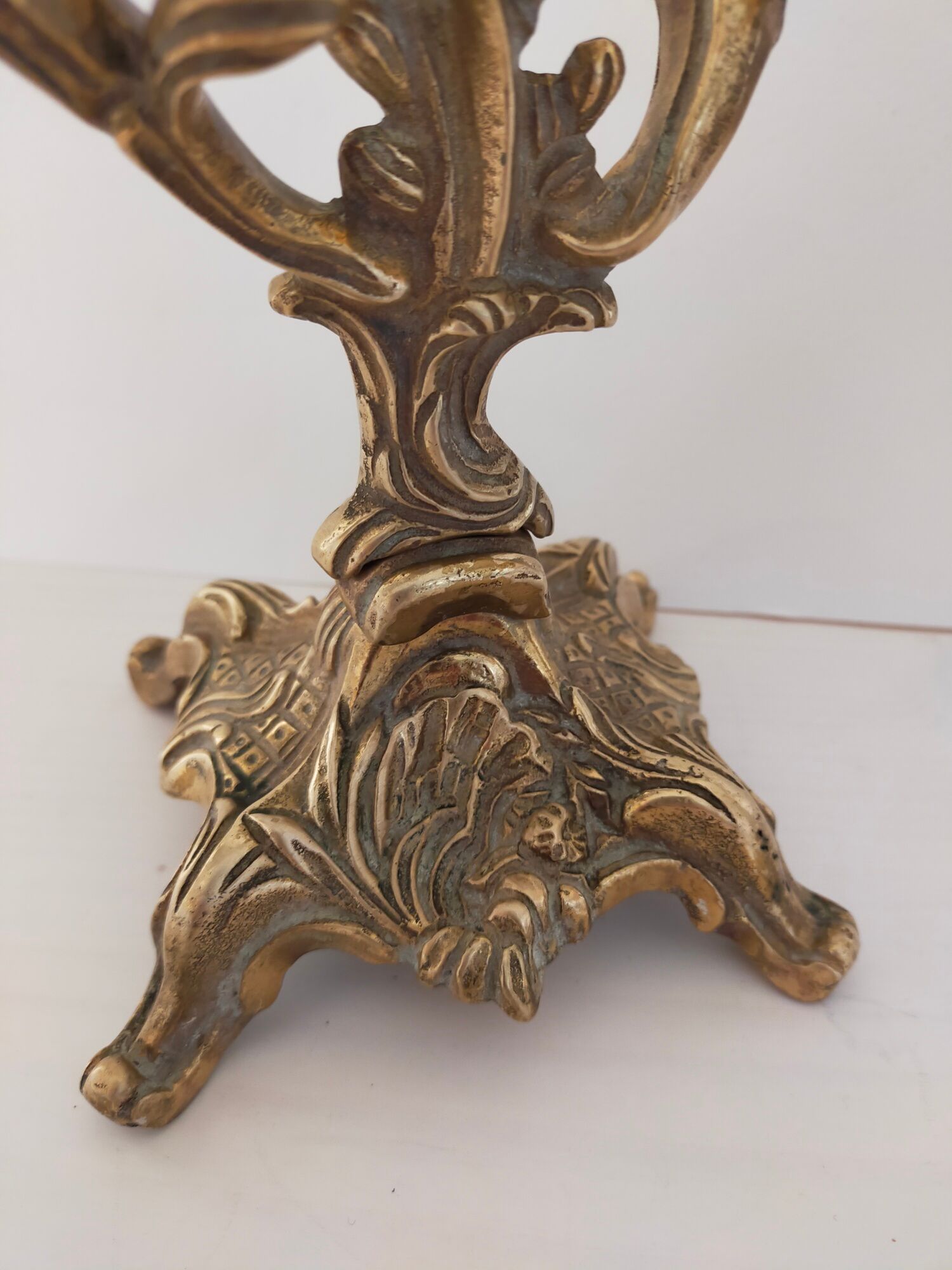 Pair of vintage brass 2-candle candelabra candlesticks