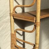 Removable wall shelf in rattan – 1960s vintage