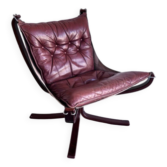 Vintage Falcon chair brown leather
