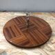 Old dish cheese platter wood + plexi + anse brass vintage kitchen