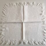 Set of 8 linen damask towels fringed late 19th